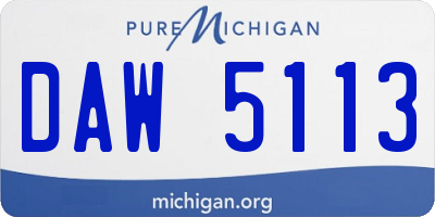 MI license plate DAW5113