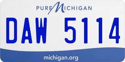 MI license plate DAW5114