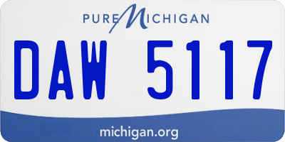 MI license plate DAW5117