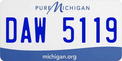 MI license plate DAW5119