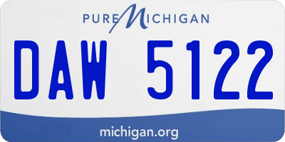 MI license plate DAW5122