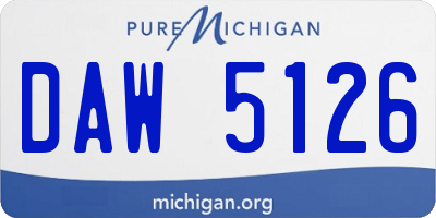 MI license plate DAW5126