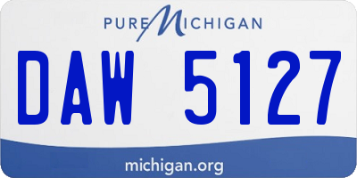 MI license plate DAW5127