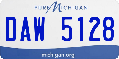 MI license plate DAW5128