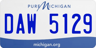 MI license plate DAW5129