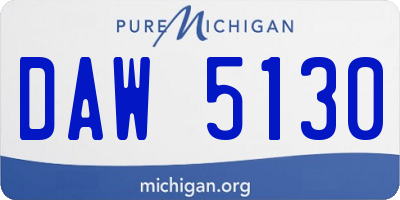 MI license plate DAW5130