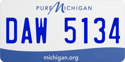 MI license plate DAW5134