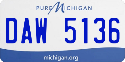 MI license plate DAW5136