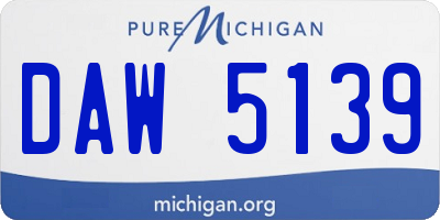 MI license plate DAW5139