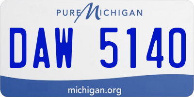MI license plate DAW5140