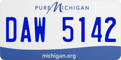 MI license plate DAW5142