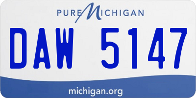 MI license plate DAW5147
