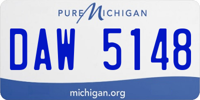 MI license plate DAW5148