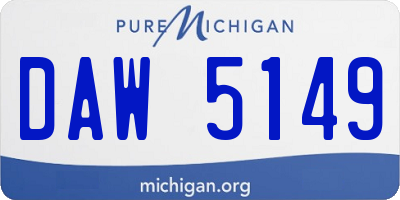 MI license plate DAW5149