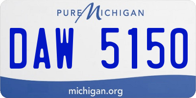 MI license plate DAW5150