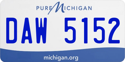 MI license plate DAW5152