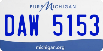 MI license plate DAW5153