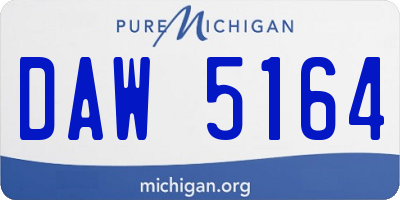 MI license plate DAW5164