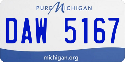 MI license plate DAW5167