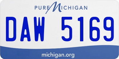 MI license plate DAW5169