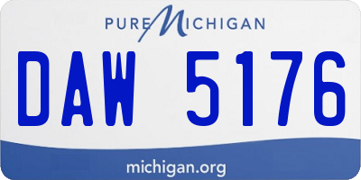 MI license plate DAW5176