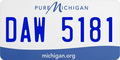 MI license plate DAW5181