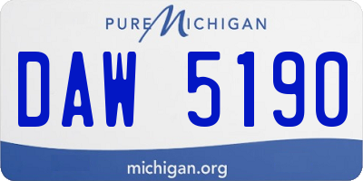 MI license plate DAW5190