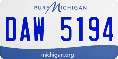 MI license plate DAW5194