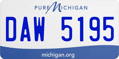 MI license plate DAW5195