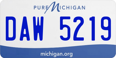 MI license plate DAW5219