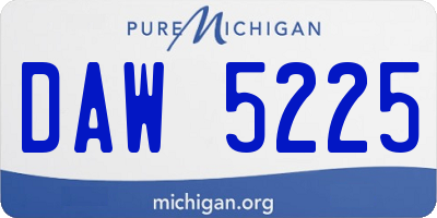 MI license plate DAW5225