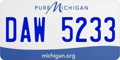 MI license plate DAW5233