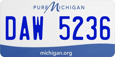 MI license plate DAW5236
