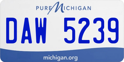 MI license plate DAW5239