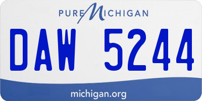 MI license plate DAW5244