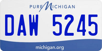 MI license plate DAW5245