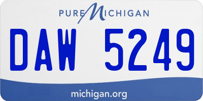 MI license plate DAW5249