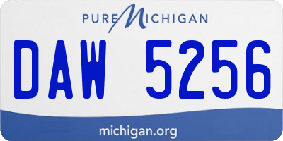 MI license plate DAW5256