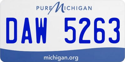 MI license plate DAW5263
