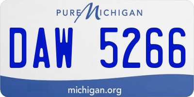 MI license plate DAW5266