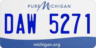 MI license plate DAW5271