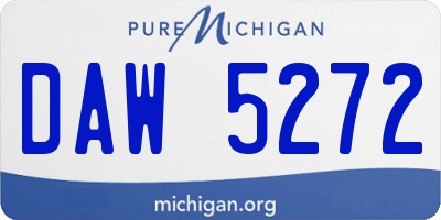 MI license plate DAW5272