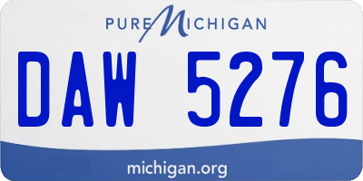 MI license plate DAW5276