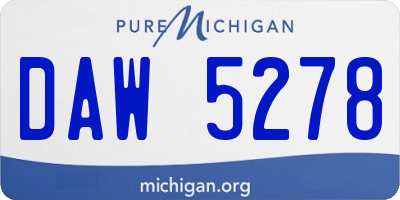 MI license plate DAW5278