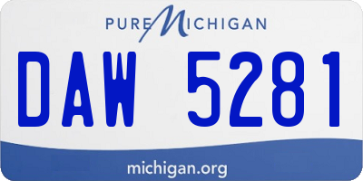 MI license plate DAW5281