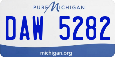 MI license plate DAW5282