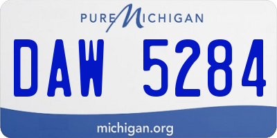 MI license plate DAW5284