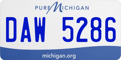 MI license plate DAW5286