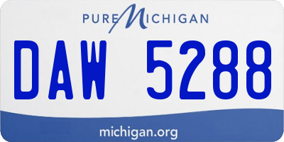 MI license plate DAW5288