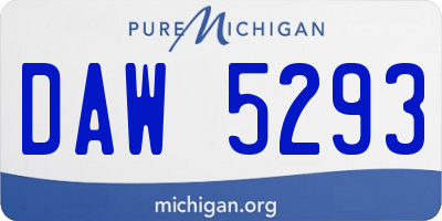 MI license plate DAW5293